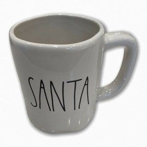 Rae Dunn SANTA White Mug (Black & White)